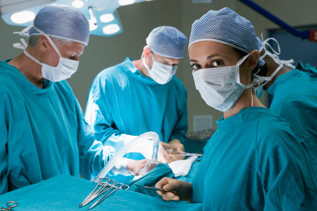 Joint replacement surgery for osteoarthritis.